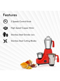 GEEPAS Mixer Grinder With 3 Jars 1.5 L 750 W GSB5081 Dark Orange  - Image 5