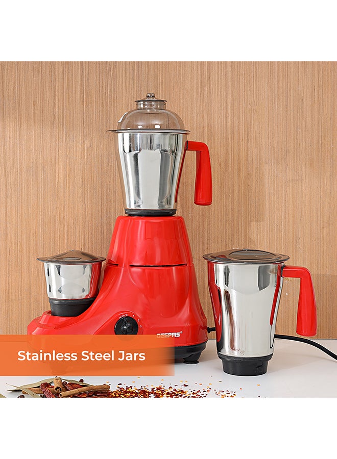 GEEPAS - Mixer Grinder With 3 Jars 1.5 L 750 W GSB5081 Dark Orange - Image 1