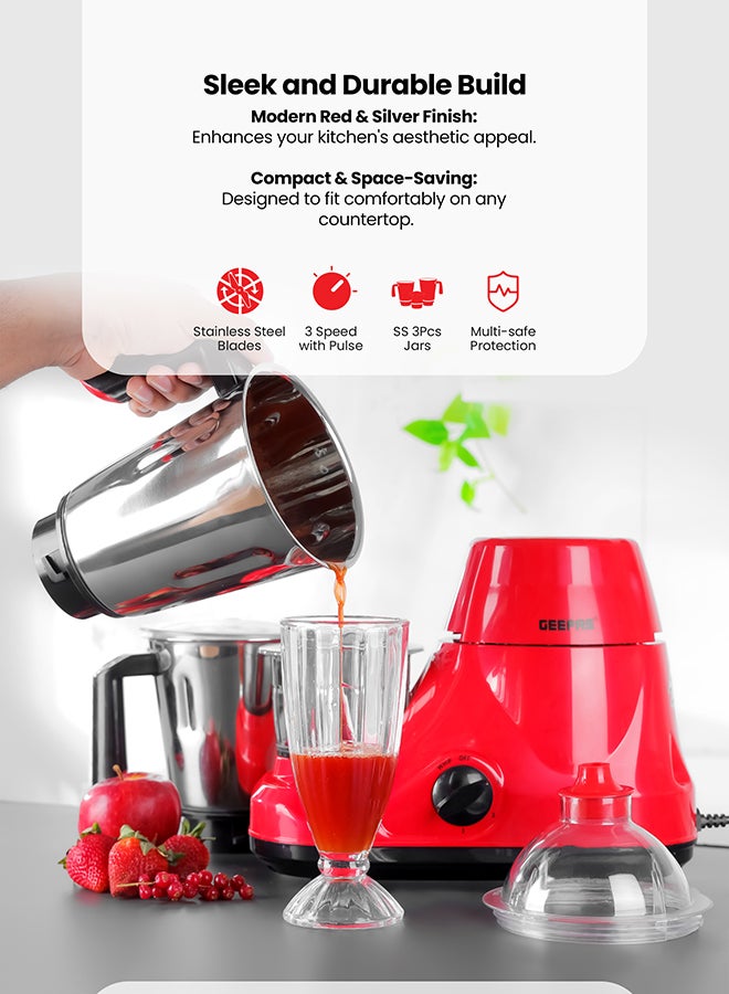 جيباس مطحنة خلاط مزوّدة بـ 3 أوعية 1.5 L 750 W GSB5081 أبيض/أزرق - Image 4