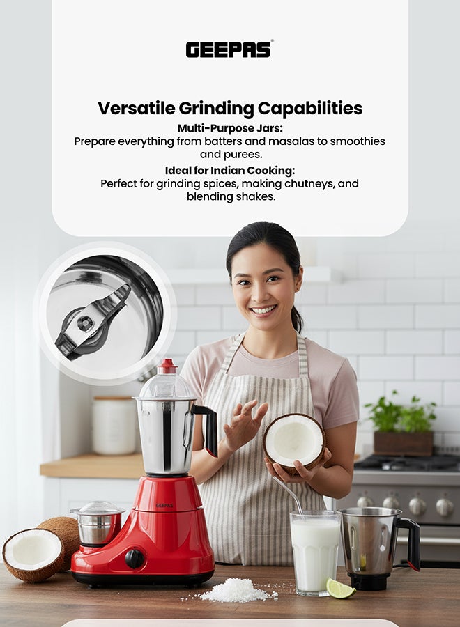 جيباس مطحنة خلاط مزوّدة بـ 3 أوعية 1.5 L 750 W GSB5081 أبيض/أزرق - Image 3