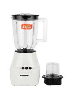 GEEPAS 2 in 1 Blender - Stainless Steel Blades, 2 Speed Control with Pulse | Over Heat Protection, Powerful Copper Motor| Ice Crusher, Chopper, Coffee Grinder & More 1.5 L 400 W GSB5409N White, Black  - Image 1
