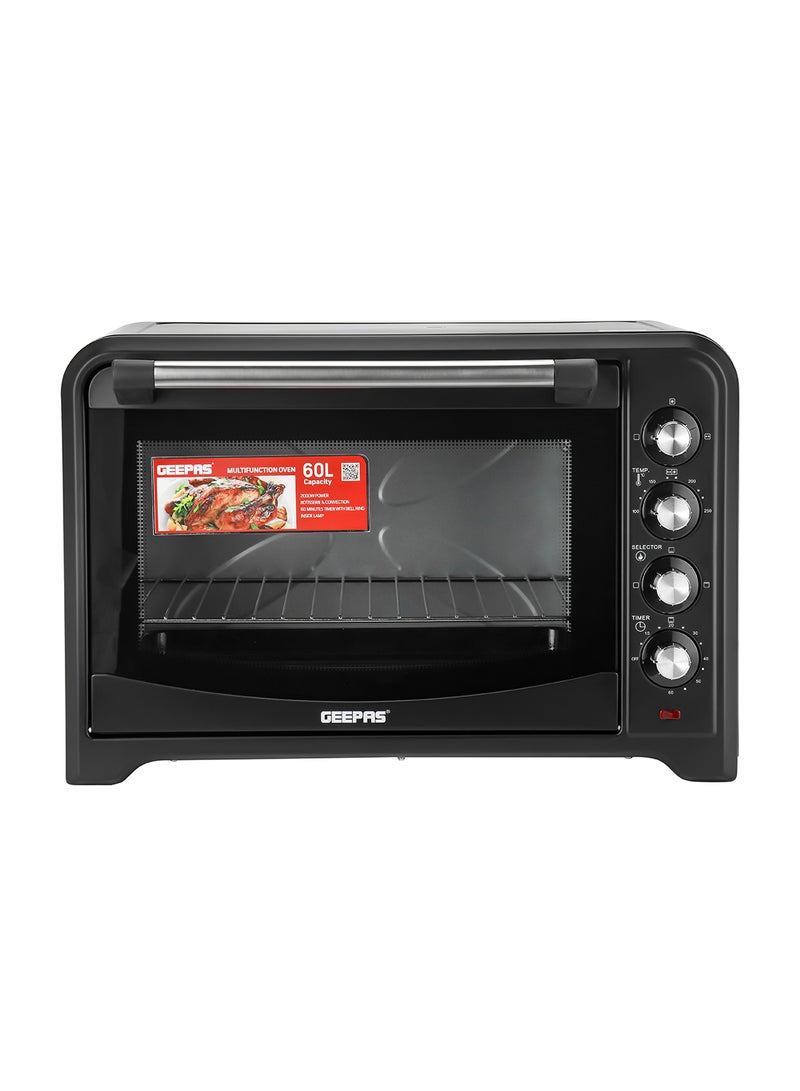 Electric Oven 60 L 2000 W| Rotisserie, Convection Functions and Inner Lamp| Easy to Use Control Knobs, 4 Stages Heating Selector, 100-230 Degree Celsius Adjustable Temperature|60 Minutes Timer Perfect for Baking, Roasting, Cooking Meat, Cakes Etc.| 2 Years Warranty 60 L 2000 W GO4401NV Black/Silver - pnsku/N11043843A/45/_/1727169169/8ea187ed-3852-4749-a87f-38f643d23ecd