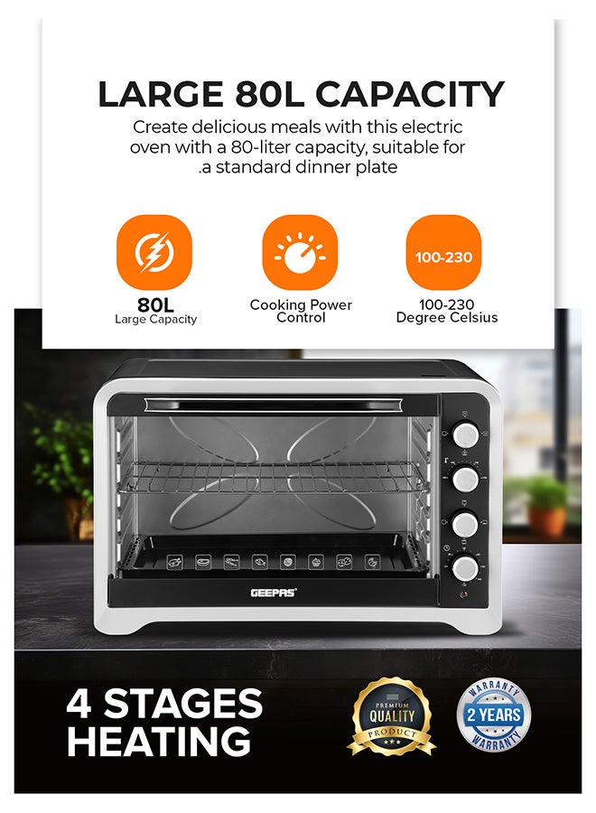 جيباس فرن كهربائي مع شواية 80 L 2400 W GO4402NV أسود - Image 3