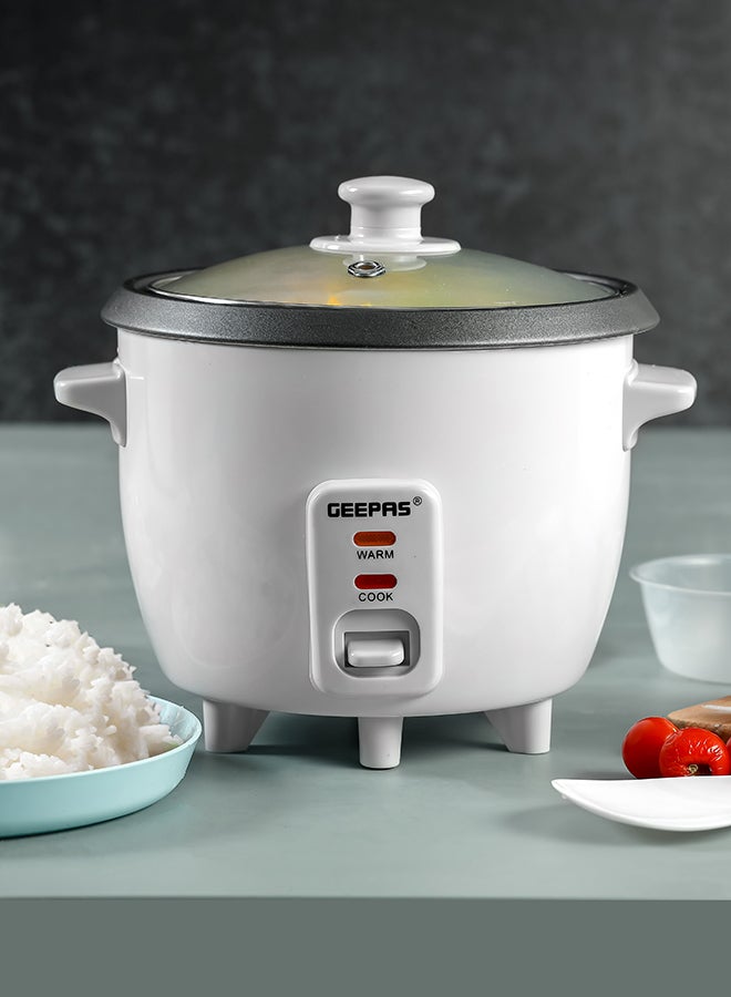 Rice Cooker with Non-Stick Cooking Pot | Automatic Cooking, Steam Vent Lid & Simple One Touch Operation, Multi Functional, Cool Touch Handle|Make Rice, Steam Healthy Food & Vegetables 0.6 L 300 W GRC1828 White - pnsku/N11043859A/45/_/1699883248/1f2d34a1-4b34-428f-90c6-cee478f179d3