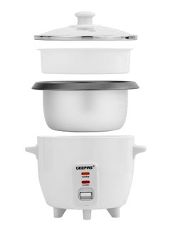 GEEPAS Rice Cooker with Non-Stick Cooking Pot | Automatic Cooking, Steam Vent Lid & Simple One Touch Operation, Multi Functional, Cool Touch Handle|Make Rice, Steam Healthy Food & Vegetables 0.6 L 300 W GRC1828 White  - Image 5
