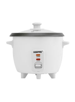 GEEPAS Rice Cooker with Non-Stick Cooking Pot | Automatic Cooking, Steam Vent Lid & Simple One Touch Operation, Multi Functional, Cool Touch Handle|Make Rice, Steam Healthy Food & Vegetables 0.6 L 300 W GRC1828 White  - Image 4