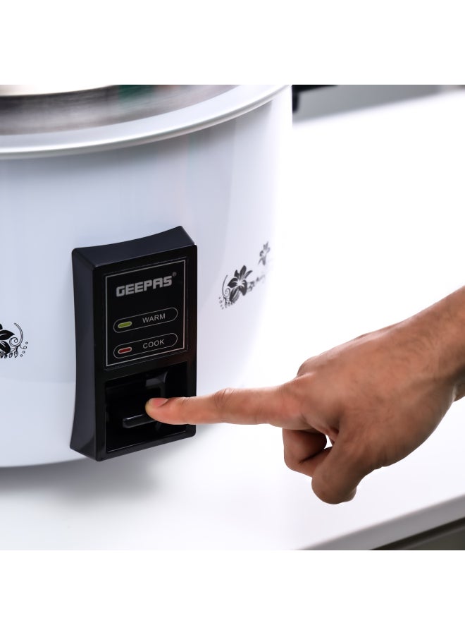 GEEPAS 4.2 L Commercial Rice Cooker| Durable Construction,  Removable Non-Stick Aluminum Pot, Cool Touch Handle| Includes Cook, Keep Warm Functions, with Stainless Steel Lid, Aluminum Inner Steamer| Perfect for Quinoa, Risotto, Vegetables, Soups, Sauces, Eggs, etc.| 2 Years Warranty 4.2 L 1600 W GRC4321 Green  - Image 5