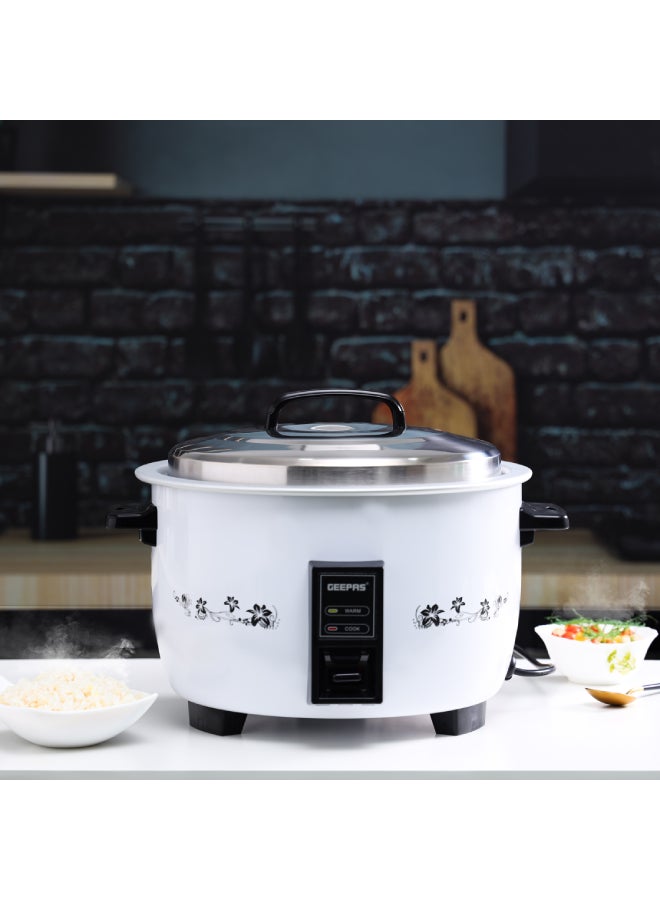 GEEPAS 4.2 L Commercial Rice Cooker| Durable Construction,  Removable Non-Stick Aluminum Pot, Cool Touch Handle| Includes Cook, Keep Warm Functions, with Stainless Steel Lid, Aluminum Inner Steamer| Perfect for Quinoa, Risotto, Vegetables, Soups, Sauces, Eggs, etc.| 2 Years Warranty 4.2 L 1600 W GRC4321 Green  - Image 2