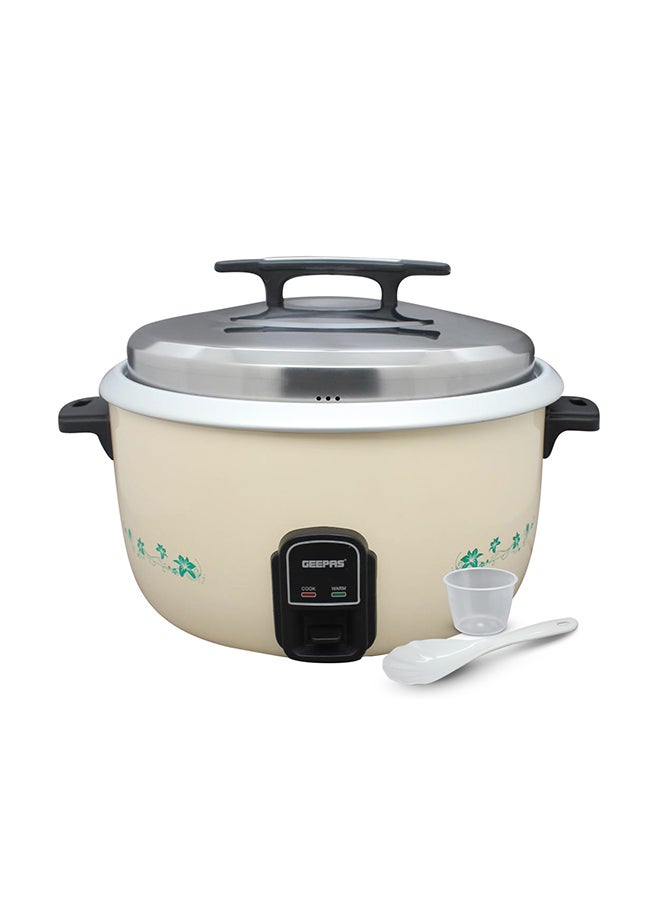 GEEPAS Electric Rice Cooker| Non-Stick Inner Pot and Stainless Steel Lid| Includes Cook and Warm Functions, Safety Protection, Electric Shock proof, Resistant to High Temperature| Rice Spoon and Measuring Cup 10 L 2800 W GRC4323N Beige/Black/Silver  - Image 1