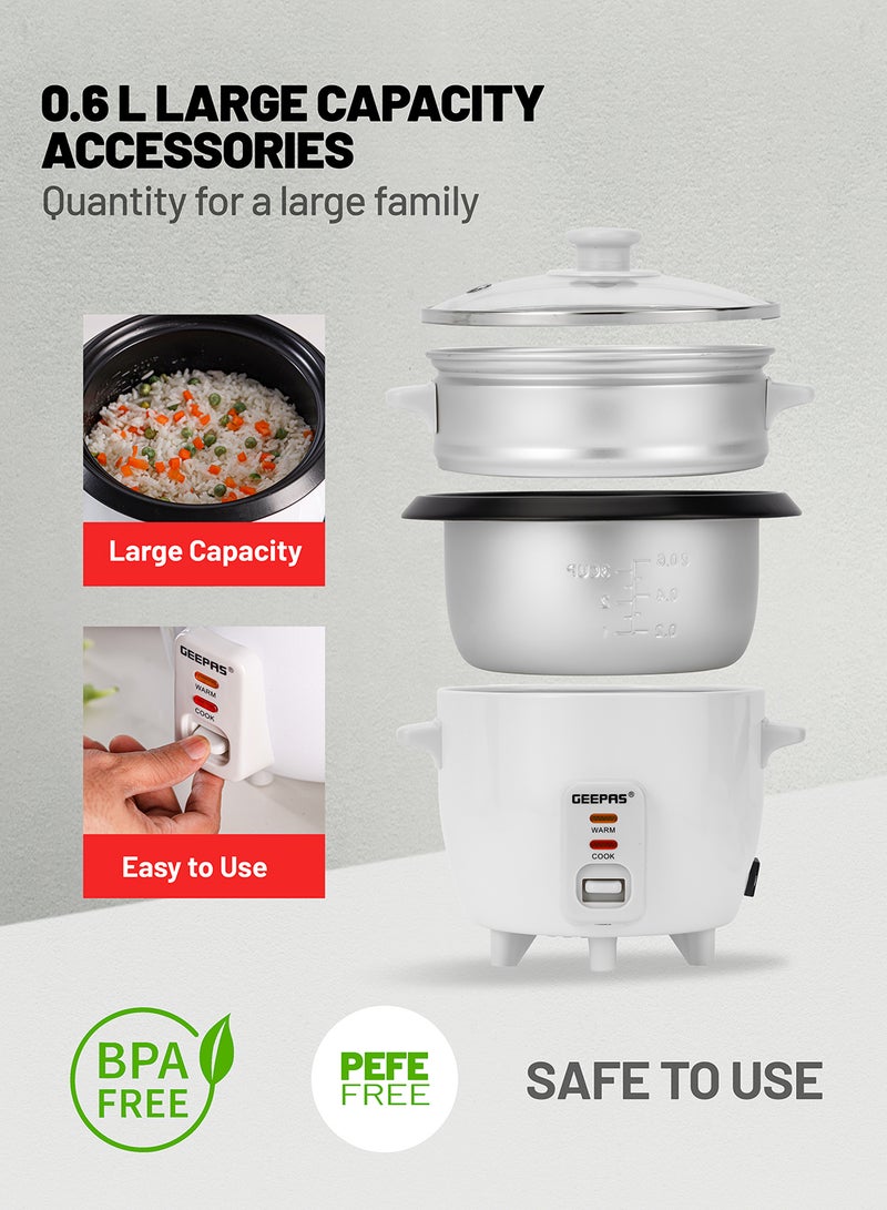 Automatic Rice Cooker 3 in 1 Functions Non-Stick Inner Pot Automatic Shut Off with Overheat Protection 0.6 L 300 W GRC4324N White - pnsku/N11043863A/45/_/1718868516/00e256d5-c2b5-408d-9823-fa9b3db5dce7