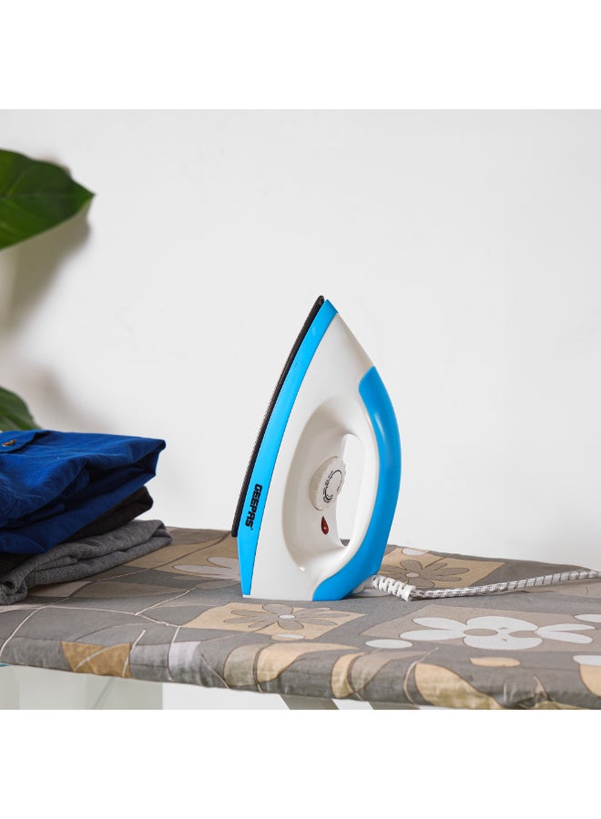 GEEPAS Dry Iron - Non-Stick Coating Plate & Adjustable Thermostat Control | Indicator Light with ABS Material | 2 Years Warranty 1200 W GDI7782 White, Blue - Image 5