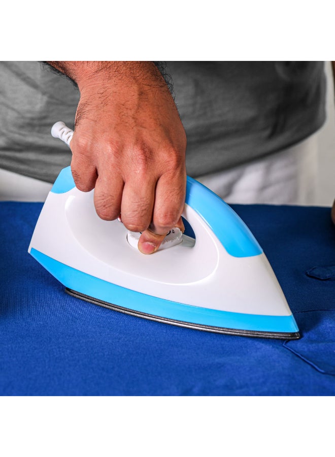 GEEPAS Dry Iron - Non-Stick Coating Plate & Adjustable Thermostat Control | Indicator Light with ABS Material | 2 Years Warranty 1200 W GDI7782 White, Blue - Image 4