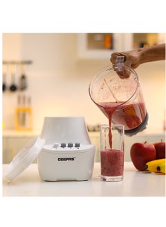 GEEPAS 3-In-1 Blender With Unbreakable PC Jars, Stainless Steel Blade, 2 Grinder Attachments, 400W Powerful Motor with 2 Speed Setting and Pulse 1.5 L 400 W GSB6104N White/Clear  - Image 3