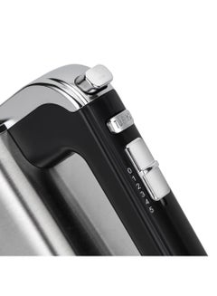 GEEPAS Hand Mixer 400 W Copper Motor With 5 Speed Control, Eject Button And Turbo Function, Perfect For Kneading Dough, Mixing Batter, Whisking Eggs, Etc. Includes 2 Hooks And 2 Beater Heads, 2 Years Warranty Ghm2001N 400 W GHM2001N Silver & Black  - Image 4