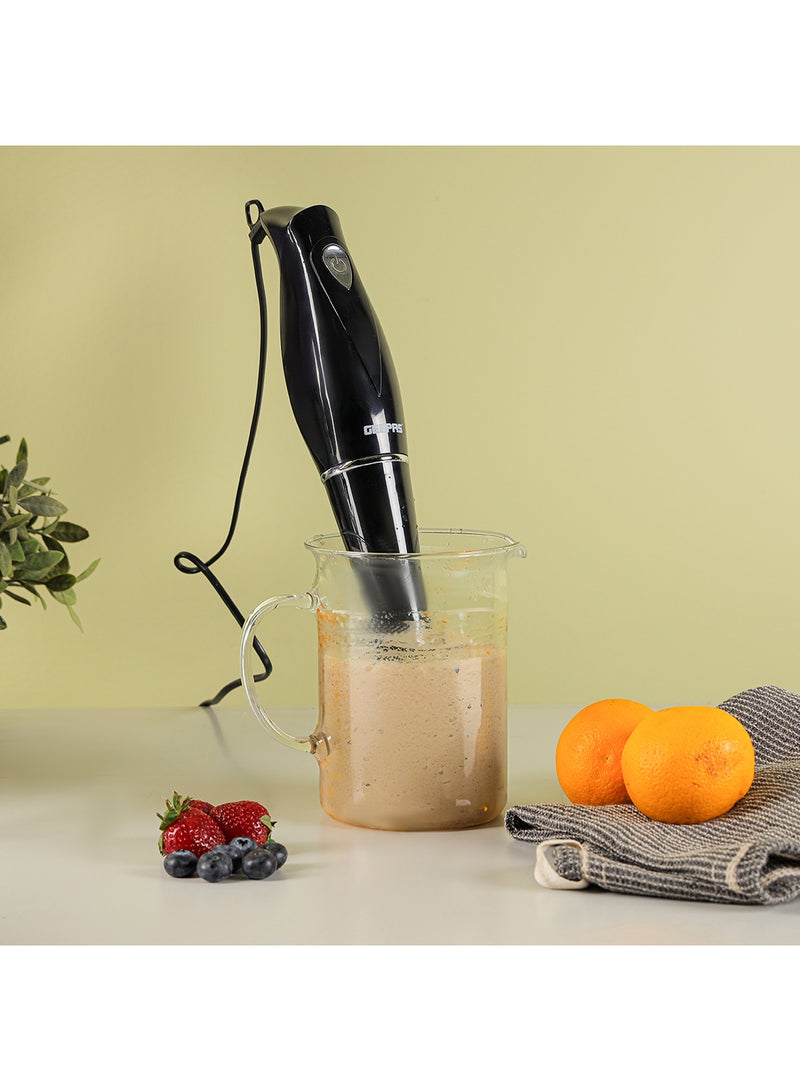 Hand Blender Stainless Steel Blade Food Collection Immersion Hand Blender with Removable Stick Ideal for Smoothies Shakes GHB5467N Black