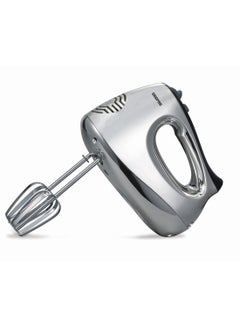 200W Hand Mixer, 5 Speed Function with Turbo, 2 Stainless Steel Beaters & Dough Hooks, Eject Button,Perfect Kitchen Companion, Light-Weight, Easy To Use, Super-sleek Durable And Resistant To Rust 200 W GHM6127 Silver, Black
