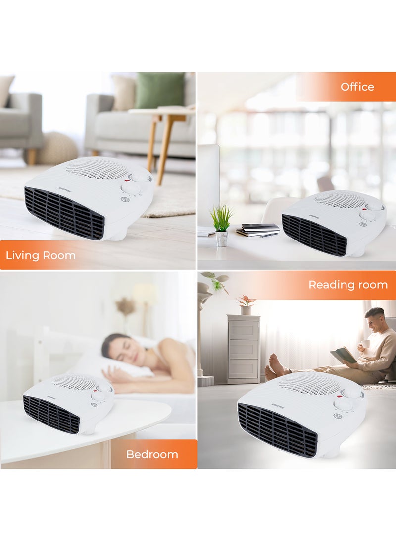 GEEPAS Fan Heater With 3 Adjustable Setteings, Cool/Warm/Hot Wind for Selection Adjustable Thermostat, Overheat Protection 2000 W GFH9522N White/Black  - Image 5