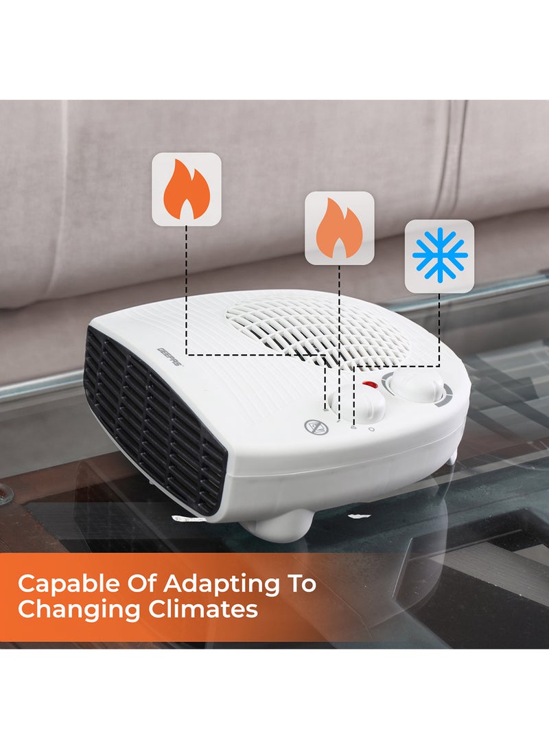 GEEPAS Fan Heater With 3 Adjustable Setteings, Cool/Warm/Hot Wind for Selection Adjustable Thermostat, Overheat Protection 2000 W GFH9522N White/Black  - Image 3