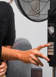 GEEPAS 18" Stand Fan | Adjustable height | 3 speed | Tilt Setting with Overheat Protection | Wide Oscillation | Self-Protection when Over Heated, 128 Ribbed Grills, Streamlined & Portable Design GF9605 Black  - Image 3