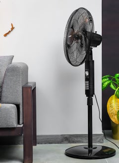 GEEPAS 18" Stand Fan | Adjustable height | 3 speed | Tilt Setting with Overheat Protection | Wide Oscillation | Self-Protection when Over Heated, 128 Ribbed Grills, Streamlined & Portable Design GF9605 Black  - Image 2