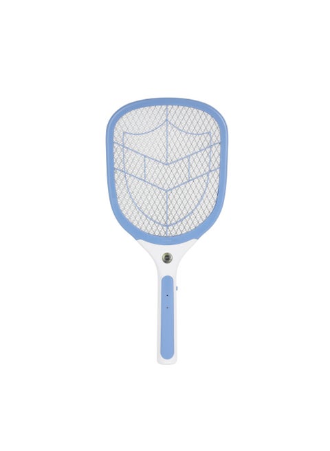 Bug Zapper - Rechargeable Mosquito Killer, Fly Swatter/Killer and Bug Zapper Racket |Super-Bright LED Light to Zap in the Dark, Ultra Fast Charging, Safe To Touch Mosquito Bat|10 Hours Working Blue/White