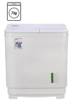 GEEPAS Twin Tub Semi-Automatic Washing Machine- GSWM6466| Hidden Control Panel and Semi-Automatic Top Load Washing Machine| Spin Capacity: 7.0 KG| White 400 W GSWM6466 White  - Image 1