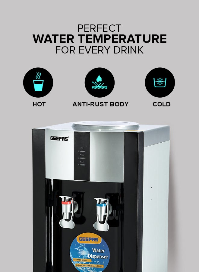 GEEPAS Hot And Cold Table Water Dispenser GWD8356 Black/White/Red  - Image 2