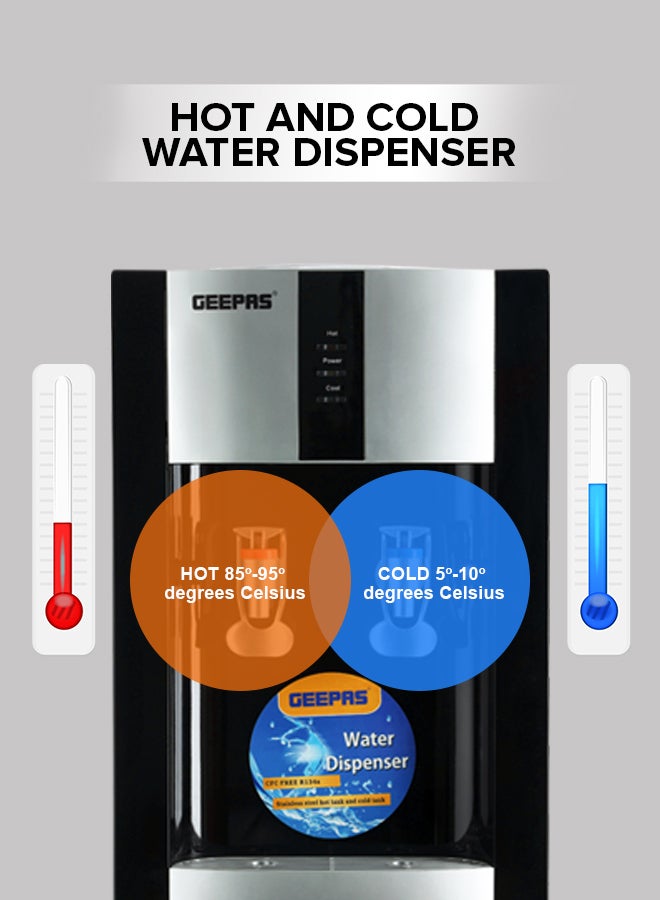 GEEPAS Hot And Cold Table Water Dispenser GWD8356 Black/White/Red  - Image 3