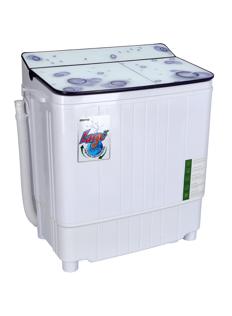 GEEPAS Semi Automatic Mini Washing Machine| 3.5Kg | 360 W 2 IN 1 Mini Compact Twin Tub Washing Machine| Washer & Spinner Combo With Timer, 2 Inlet Water Hose 3.5 kg 360 W GSWM6473S White  - Image 2