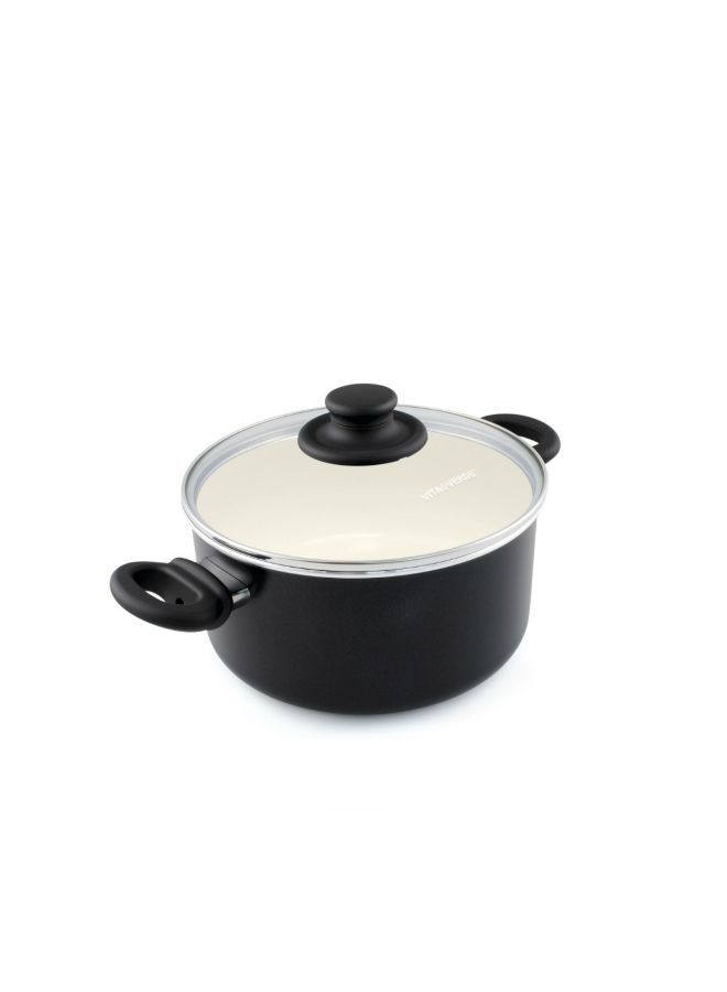VITA VERDE Covered Casserole Black 20cm 