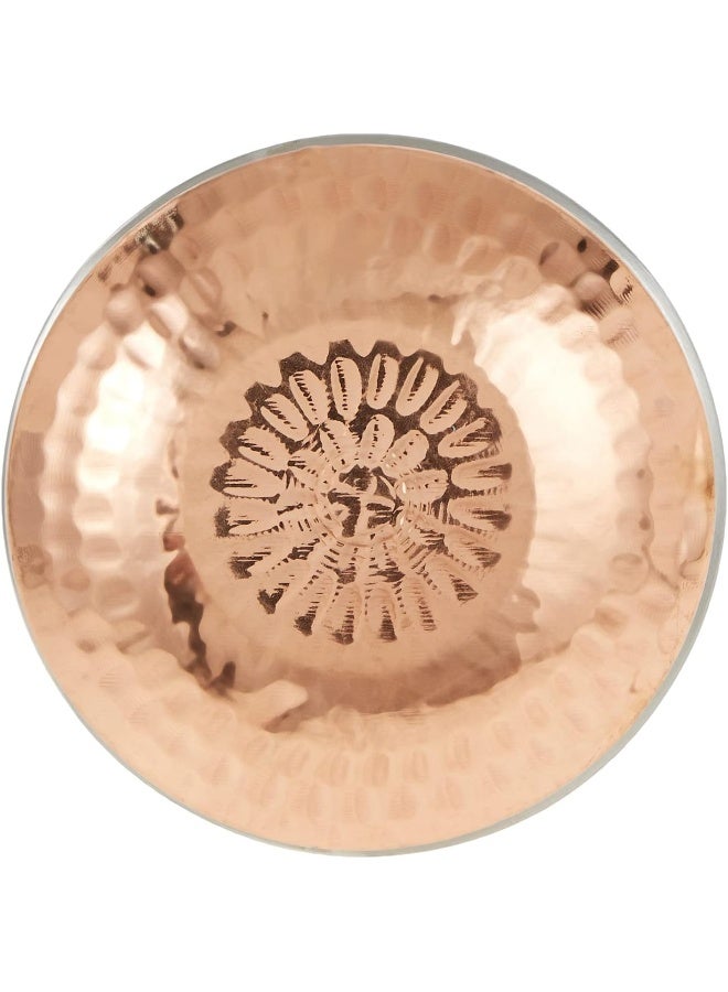 RAJ COPPER HANDI SERVING BOWL WITHOUT LID, 13 CM, COPPER, TCH001, 1 PC Brown/Silver 13x5.5cm - Image 3