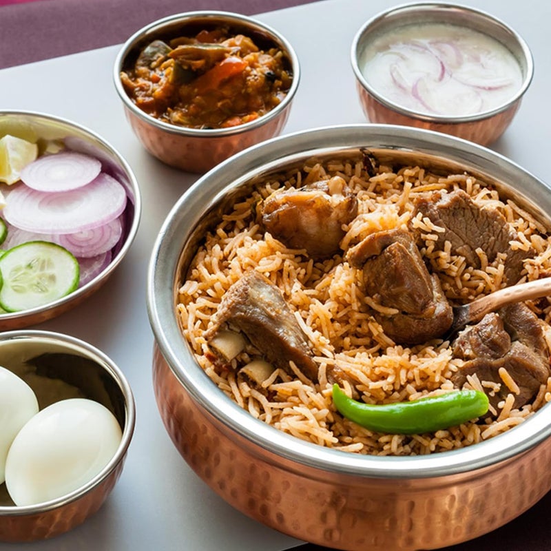 راج قدر طهي عميق من النحاس بني/فضي 15سم - Image 4