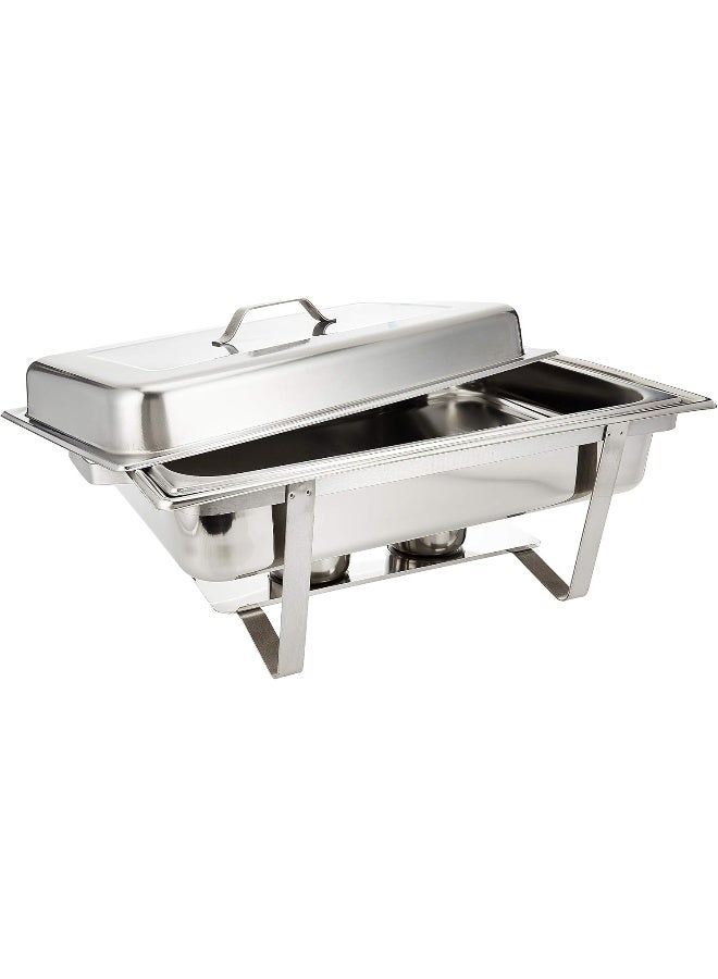 راج صحن معدني مستطيل الشكل للحفاظ على دفء الطعام فضي 9لترات - Image 1