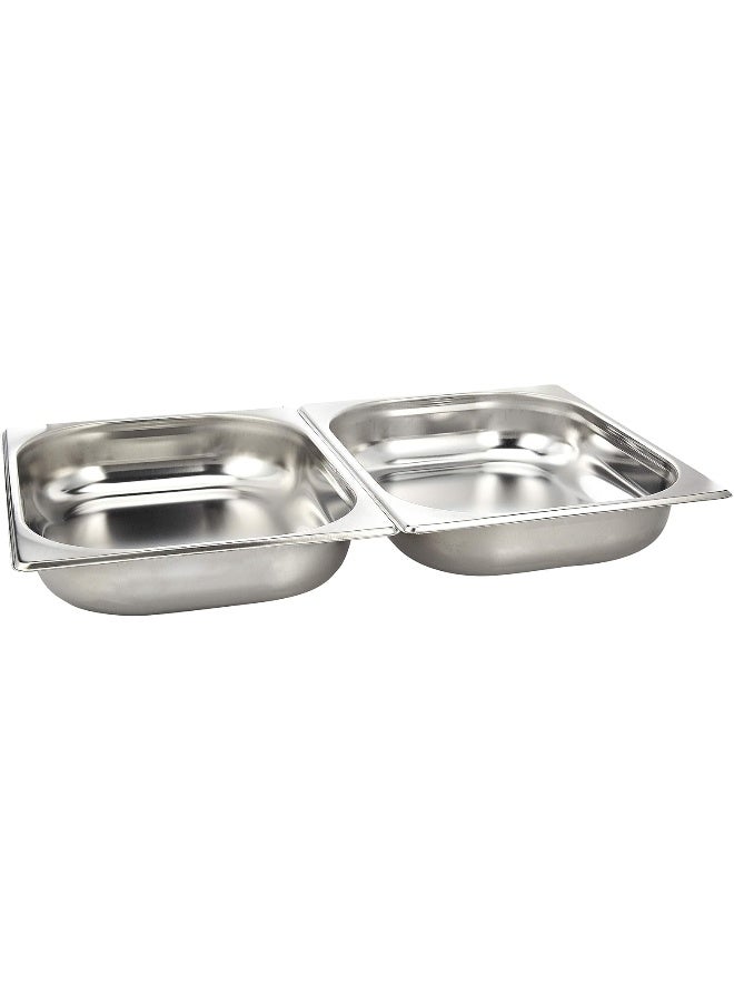 RAJ DOUBLE CHAFING DISH FOOD WARMER, 4.5 LITER X 2 INSERTS, VCD002, 1 PC Grey 22.5x11.5x14cm - Image 4