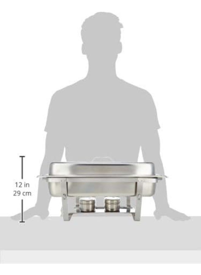 RAJ DOUBLE CHAFING DISH FOOD WARMER, 4.5 LITER X 2 INSERTS, VCD002, 1 PC Grey 22.5x11.5x14cm - Image 5