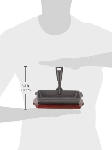 Raj Rectangular Sizzle Tray With Holder 20.7X13Cm, Black Black 20.7x13cm - Image 4