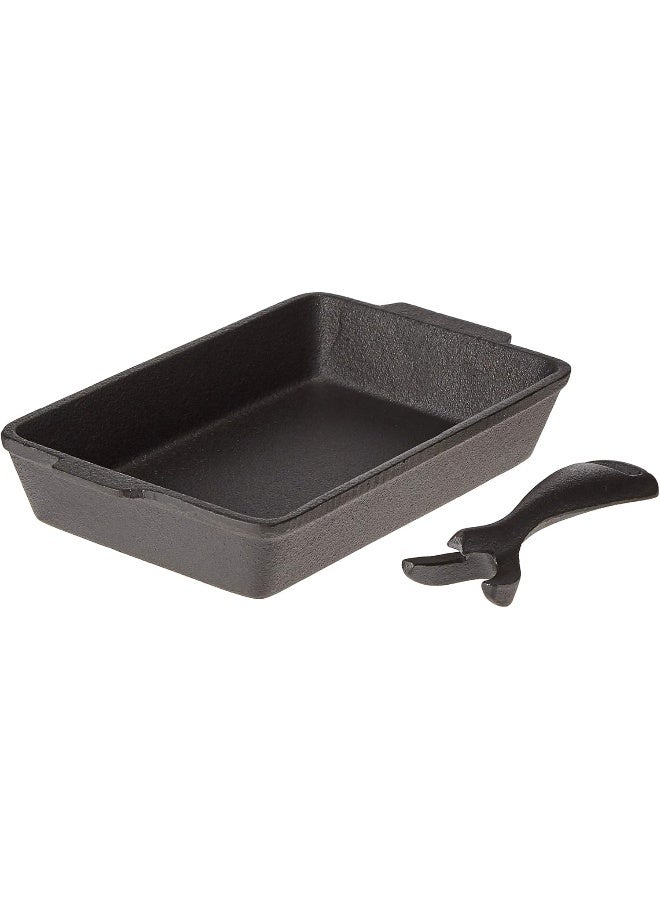 Raj Rectangular Sizzle Tray With Holder 20.7X13Cm, Black Black 20.7x13cm - Image 2