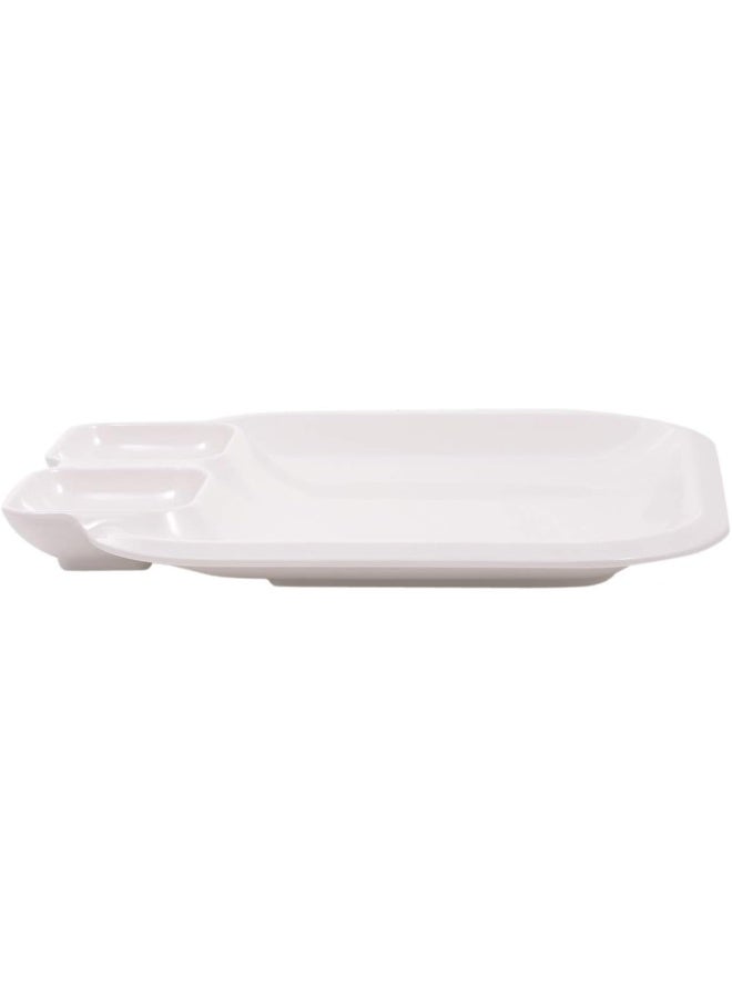 دينويل طقم مربع الشكل للرقائق والصوص أبيض 25x28.5سم - Image 2