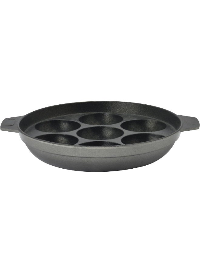Raj Nonstick Appackara, 7 Holes, 16 Cm, Black, Unniappam Maker, Appackara, Pancake Pan, Paniyaram Black 16cm - Image 4