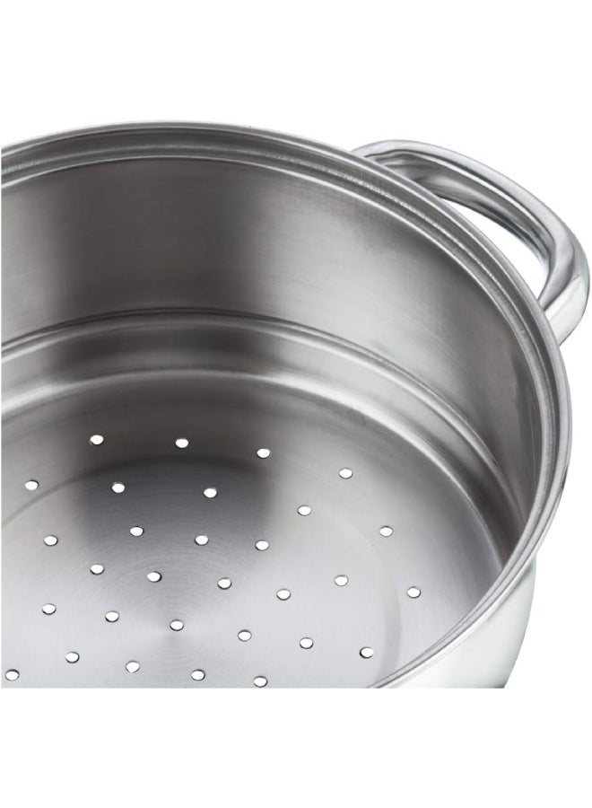 VINOD - Vinod Stainless Steel 3 Tier/Momo/Modak Maker/Vegetable Steamer with Glass Lid & Riveted Handles (Induction and Gas Stove Friendly),SAS Bottom,2.5mm Thick Base Silver 20cm - Image 1