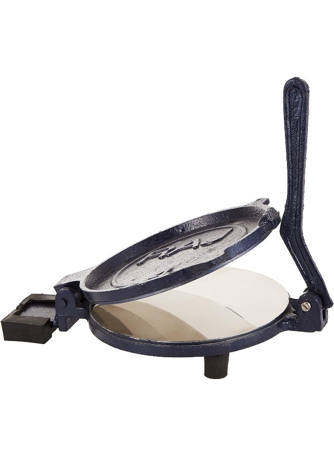 Raj Steel Puri Press with handle, 18.5 cm Blue 18.5cm - Image 1