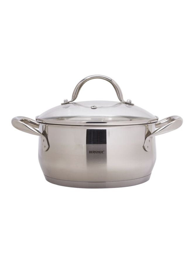 بيرجنر قدور طبخ مستديرة مع غطاء فضي / شفاف 20سم - Image 1