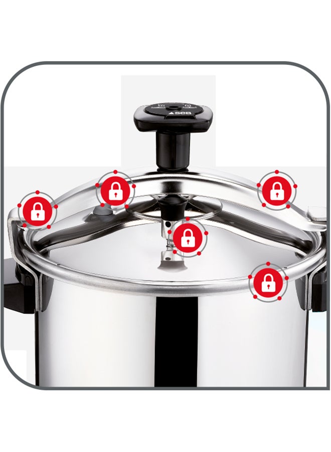 تيفال - TEFAL قدر ضغط | Authentique 8 لتر لـ 5/8 أشخاص | فضي / أسود | فولاذ مقاوم للصدأ | آمن | جميع مصادر الحرارة | صنع في فرنسا | ضمان لمدة سنتين | P0531134 أسود/ فضي 8.0لترات - Image 1