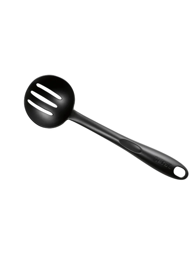 Tefal TEFAL Bienvenue Slotted Spoon| Kitcken Tool | High-Heat Resistance | Scratch-Free for Cookware | Dishwasher-Safe | Black | Plastic | Made in France | 2 Years Warranty | 2744512
