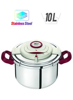 Tefal Stainless Steel Clipso Precision Pressure Cooker Diswasher Safe Induction Stainless Steel 10Liters  - Image 1