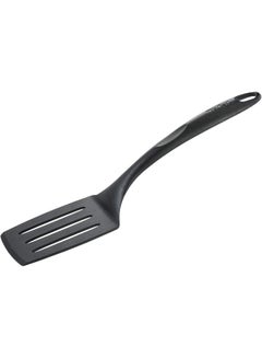 TEFAL Bienvenue Angle Slotted Spatula | Kitcken Tool | High-Heat Resistance | Scratch-Free for Cookware | Dishwasher-Safe | Black | Plastic | Made in France | 2 Years Warranty | 2743712 Black
