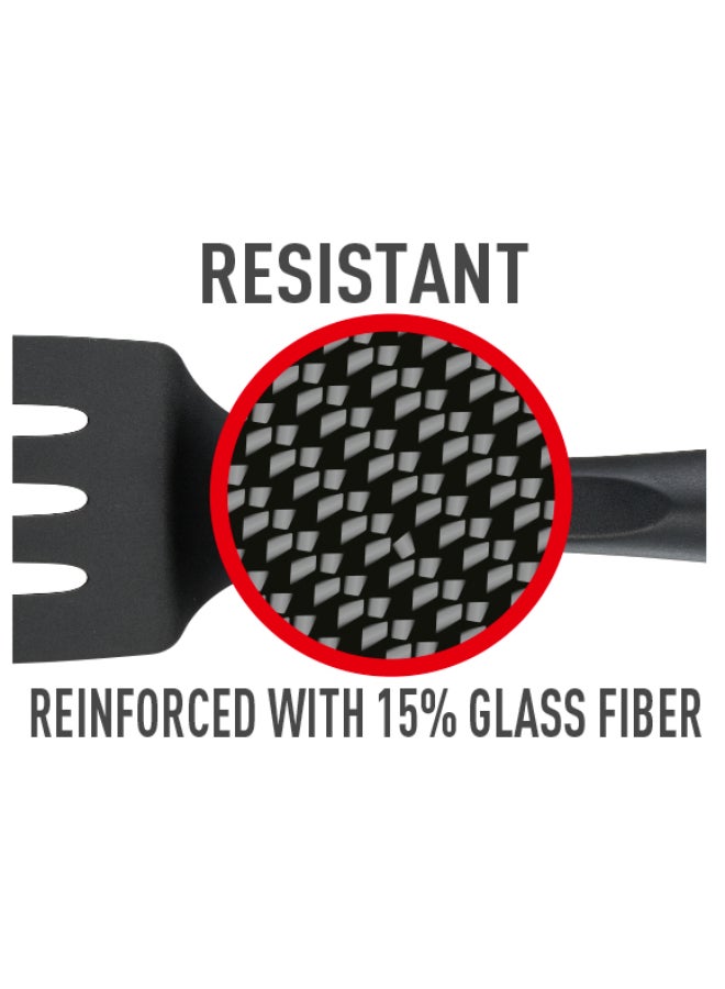 TEFAL Bienvenue Angle Slotted Spatula | Kitcken Tool | High-Heat Resistance | Scratch-Free for Cookware | Dishwasher-Safe | Black | Plastic | Made in France | 2 Years Warranty | 2743712 Black - Image 3