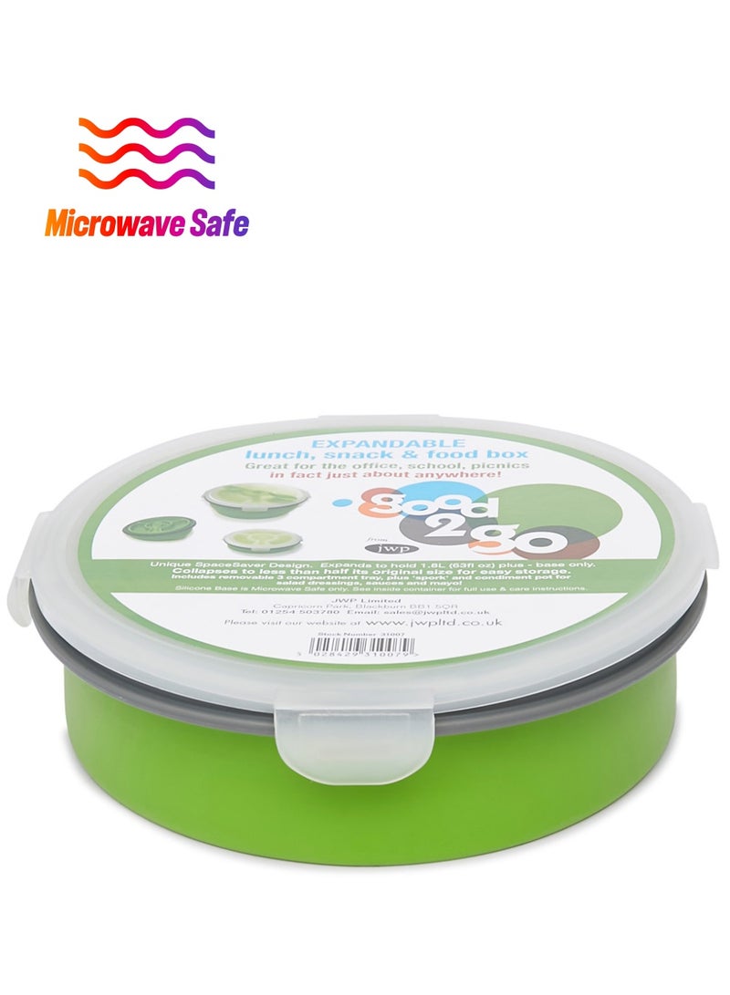 Good 2 Go Round Box With Compartments Green 1.8Liters  - Image 1