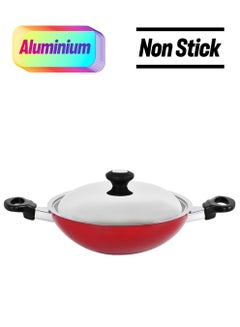 Prestige Flat Bottom Kadai Red 26cm  - Image 1