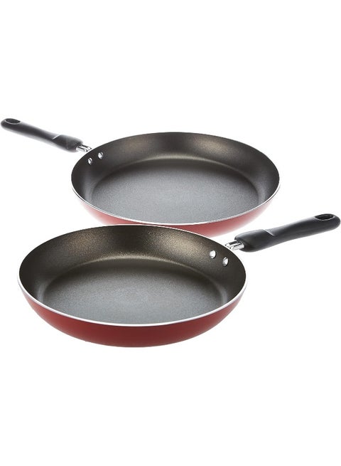 Prestige Frypan Set Of 2 Pieces-24 Cm And 28Cm|Aluminium|Non-Stick- Red Red 24/28cm